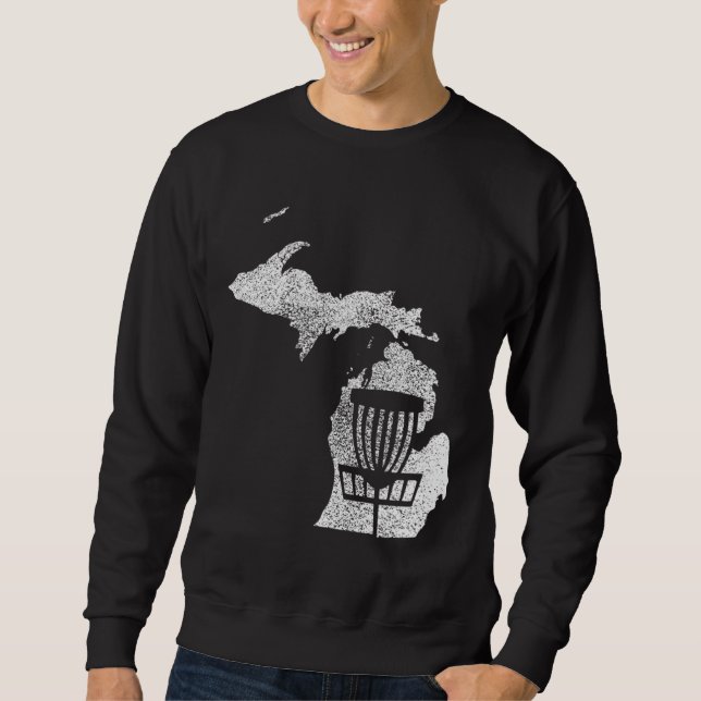Sweatshirt Michigan Disk Golf State avec panier en Gr détendu (Devant)