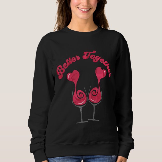 Sweatshirt Mieux Ensemble Valentine Coeurs de vin (Devant)