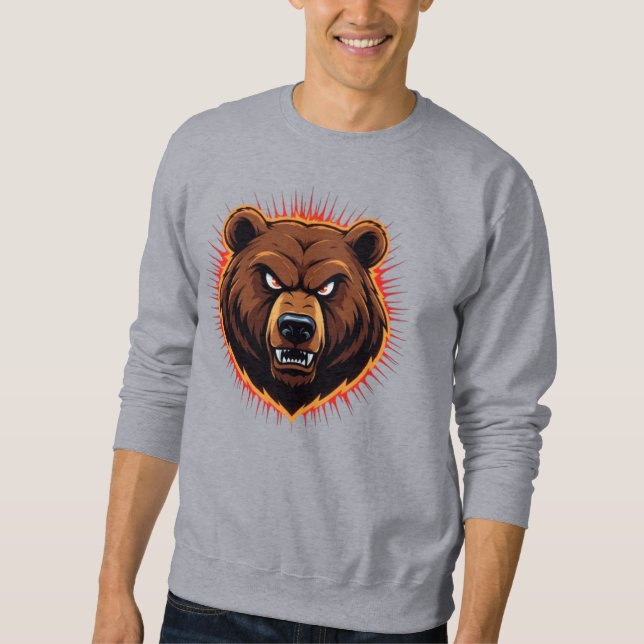 Sweatshirt Mighty Bear – Raw Strength of Nature (Devant)