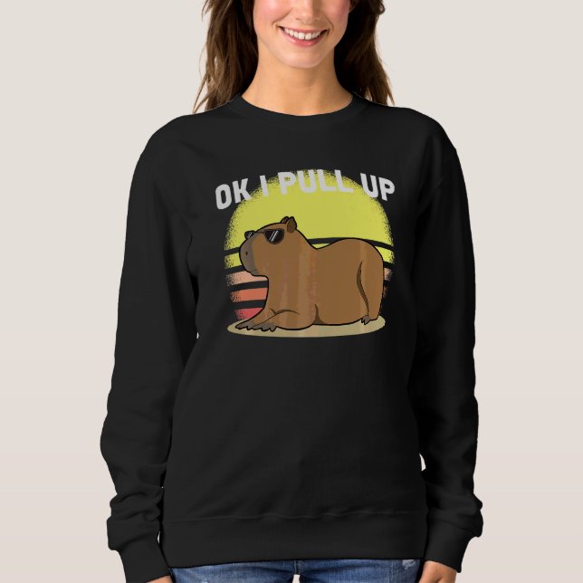 Sweatshirt Mignon Capybara Ok je monte Capybara Mème (Devant)
