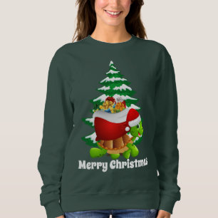 Sweatshirt mignon de tortue de Père Noël de Noë