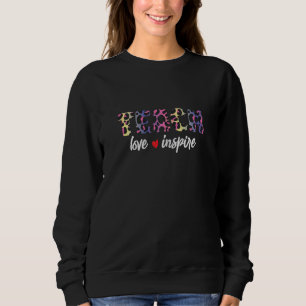 Sweatshirt Mignon Enseigner Amour Et Inspirer Léopard Guépard