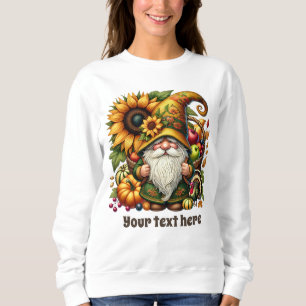 Sweatshirt Mignon gnome de saison automnale ajouter du texte