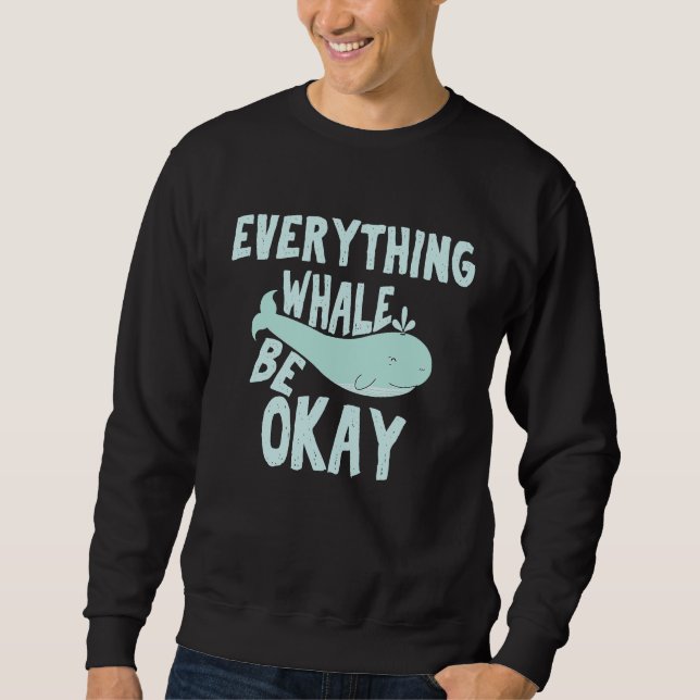 Sweatshirt Mignon Tout Baleine Va Bien Océan (Devant)