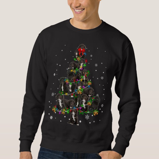 Sweatshirt Mignonne Black Cockapoo chien Noël Arbre décoratio (Devant)