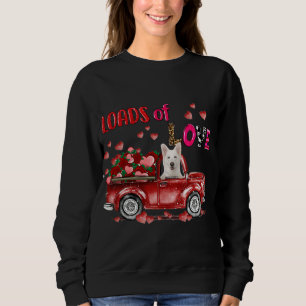 Sweatshirt Mignonne Blanc Berger Allemand Chien Conduisant Ro