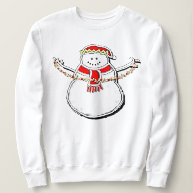 Sweatshirt Mignonne bonhomme de neige de Noël (Design devant)