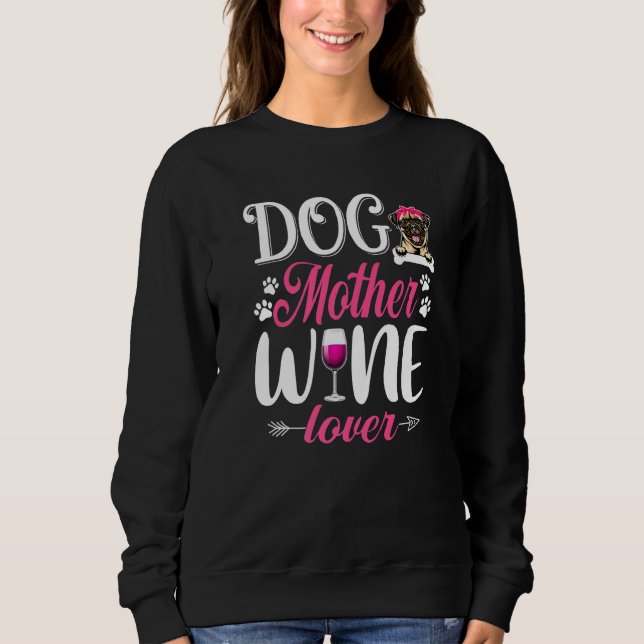 Sweatshirt Mignonne Chien Mère Vin Carlin Chien Fête des Mère (Devant)
