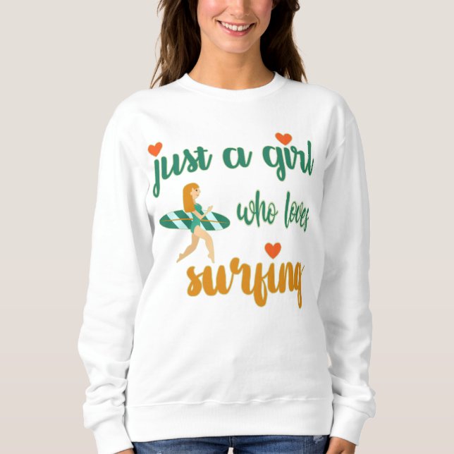 Sweatshirt Mignonne citation estivale Juste une fille qui aim (Devant)