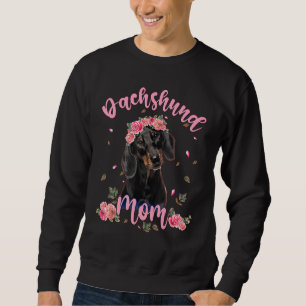 Sweatshirt Mignonne Dachshund Maman Flower Chien Femmes