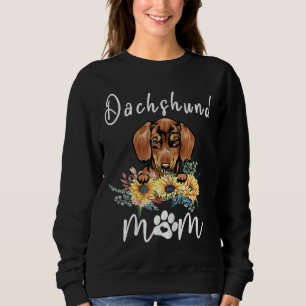 Sweatshirt Mignonne Dachshund Maman Sunflower Chien Maman