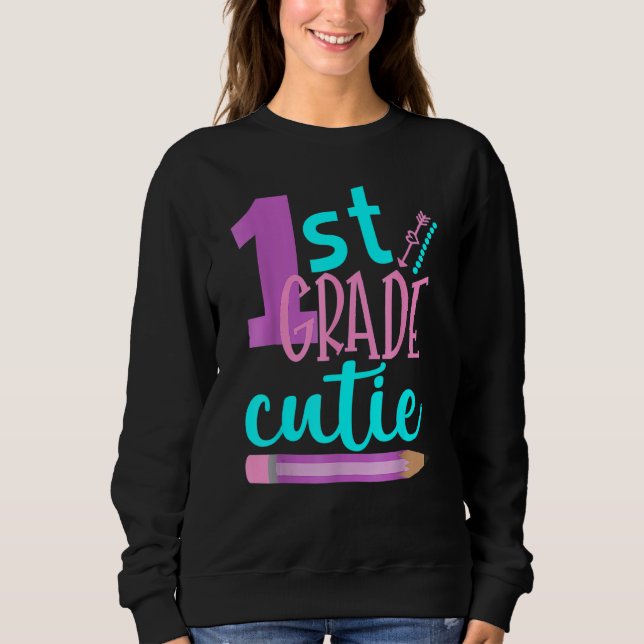 Sweatshirt Mignonne de première année Retour à l'école Mignon (Devant)
