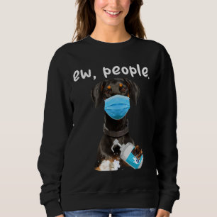 Sweatshirt Mignonne Doberman Chien Ew Chien Portant Un Mas À