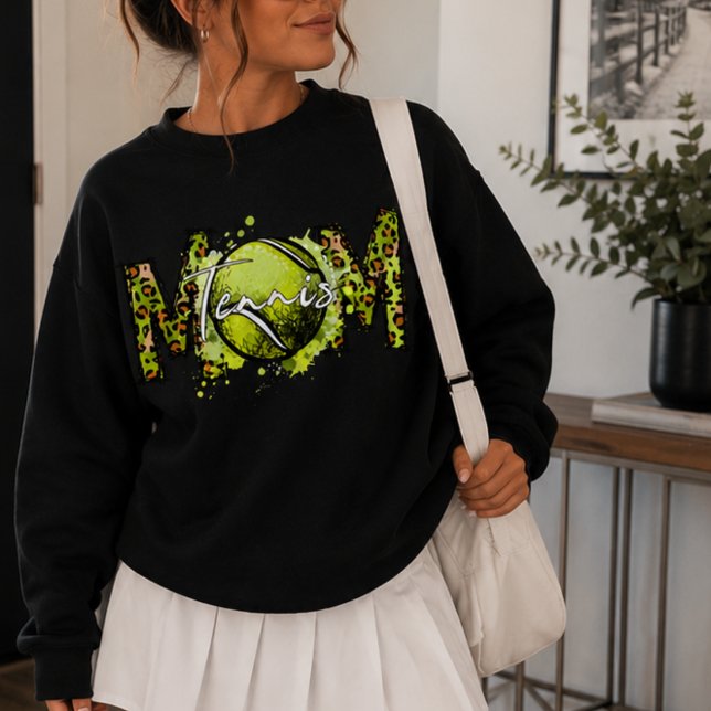 Sweatshirt Mignonne Empreinte de léopard Tennis Maman (Créateur téléchargé)