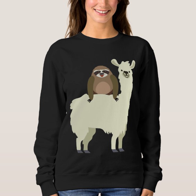 Sweatshirt Mignonne Fantaisie équitation Llama 32 (Devant)