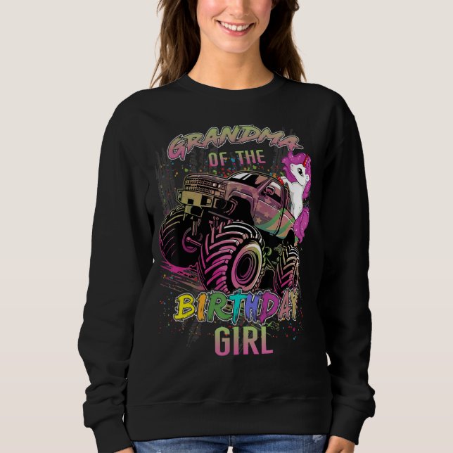Sweatshirt Mignonne Grand-Mère D'Une Fille De Camion Monster  (Devant)