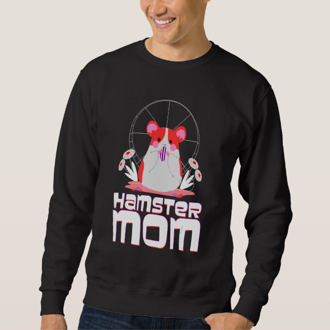 Sweatshirt Mignonne Hamster Mum Hamster Ami maman Fleurs Mère (Devant)