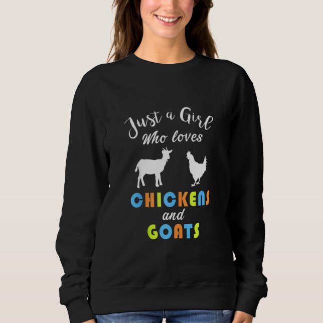 Sweatshirt Mignonne Juste Une Fille Qui Aime Les Poulets Chèv (Devant)