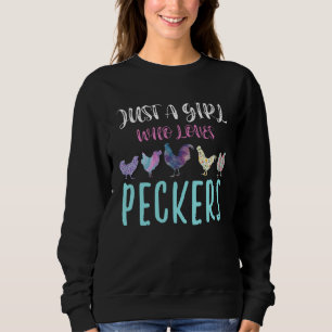 Sweatshirt Mignonne juste une fille qui aime les poulets de P