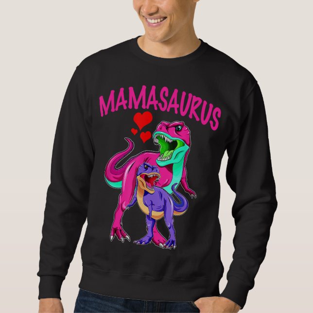Sweatshirt Mignonne maman et enfant T-Rex Dinosaur (Devant)