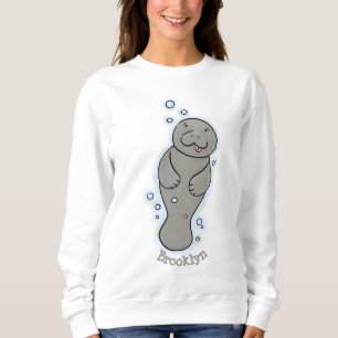 Sweatshirt Mignonne manatée bébé avec bulles illustration