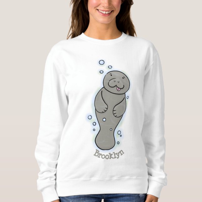 Sweatshirt Mignonne manatée bébé avec bulles illustration (Devant)