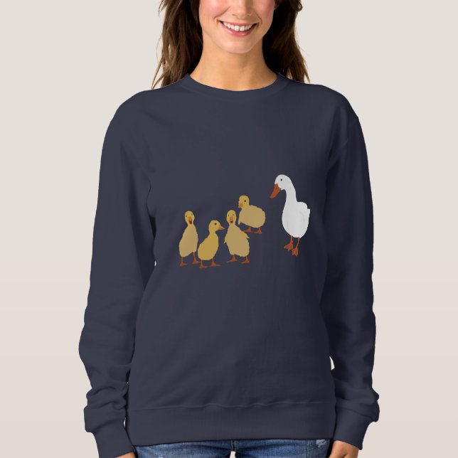 Sweatshirt Mignonne Mère Canard & Bébé Canettes (Devant)
