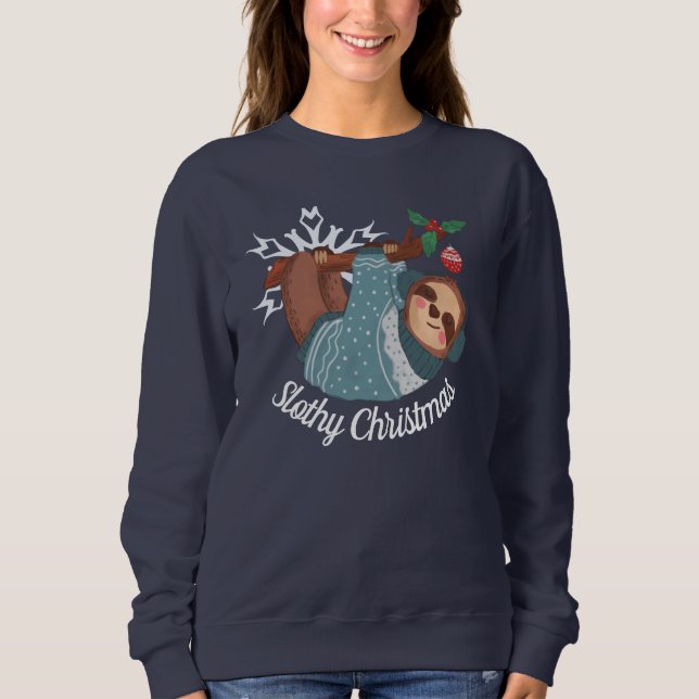Sweatshirt Mignonne paresse en sorcier pour un Noël plein de  (Devant)