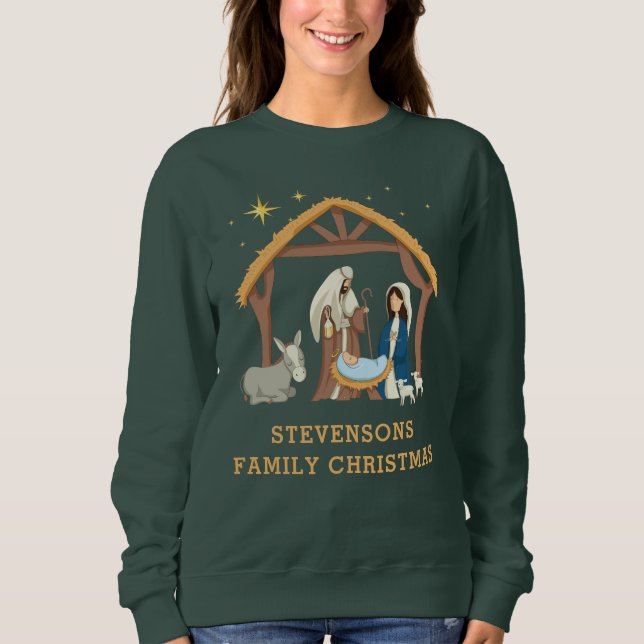 Sweatshirt Mignonne Personnaliser la famille Baby de Noël dan (Devant)