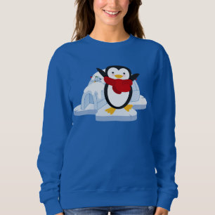 Sweatshirt Mignonne saison hivernale des fêtes de pingouin