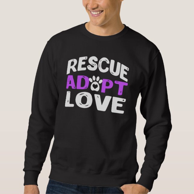Sweatshirt Mignonne Secourt Adopter Amour Nouveauté Drôle Com (Devant)