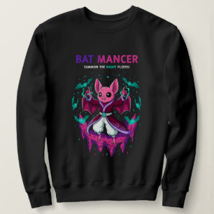 Sweatshirt Mignonne sorcière de chauve-souris rose invoquant