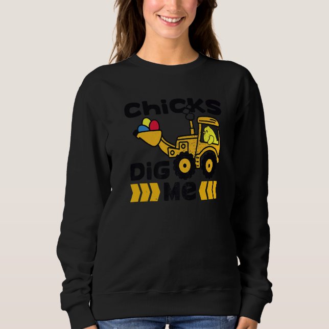 Sweatshirt Mignonnes Épouses de Pâques Creuse-Moi Bulldozer D (Devant)