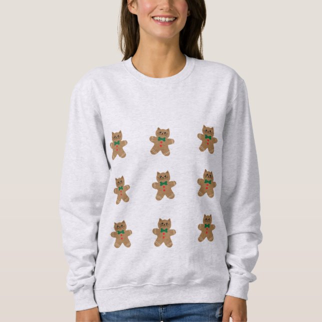Sweatshirt Mignons biscuits chat en pain d'épice (Devant)