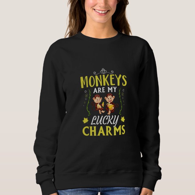 Sweatshirt Mignons singes mangent des bananes Les singes sont (Devant)