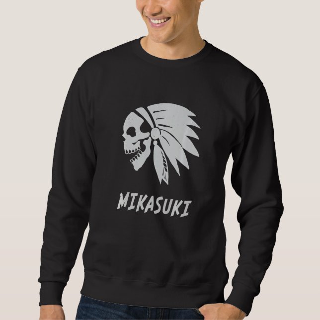 Sweatshirt Mikasuki Native American Indian Born Freedom Evil  (Devant)