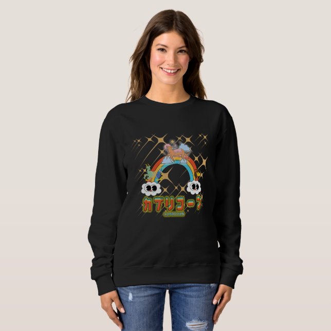 Sweatshirt Mikitiez mignon capricorn arc-en-ciel manga star (Devant entier)