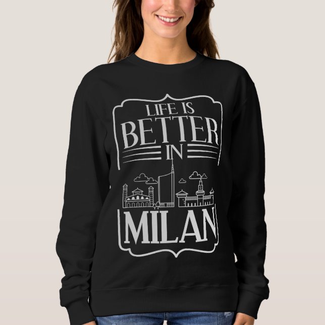 Sweatshirt Milan Italy City Skyline Map Travel (Devant)