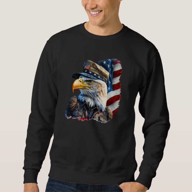 Sweatshirt Military Veteran Patriotic American Flag  26 (Devant)