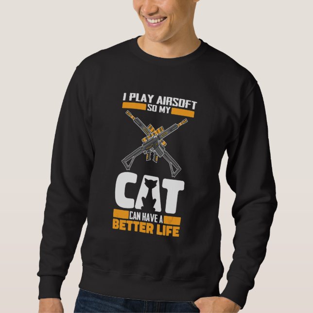 Sweatshirt Milsim Canon de chat - Fusil Airsoft (Devant)