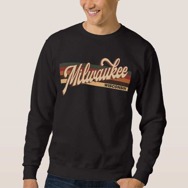 Sweatshirt Milwaukee Wisconsin Style années 80 (Devant)