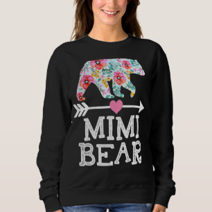 Sweatshirt Mimi Bear Maman Grand-mère Floral Bonne Fête des M