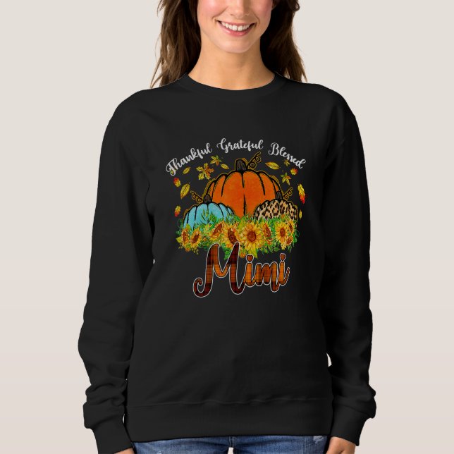 Sweatshirt Mimi Citrouille Léopard Plaid Reconnaissant Gratef (Devant)