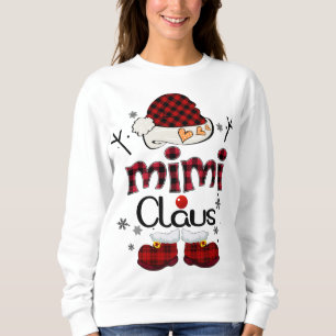 Sweatshirt Mimi Claus Red Plaid Grandma Cadeau