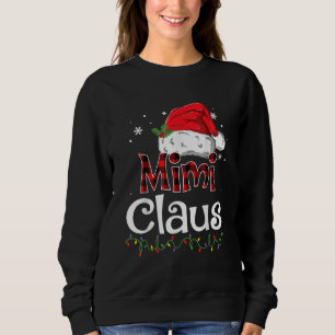 Sweatshirt Mimi Claus Santa Hat Buffalo Plaid Red Christmas P