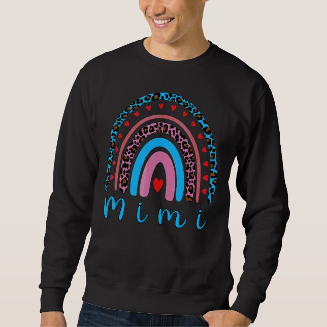Sweatshirt Mimi Leopard Rainbow Mothers Day Pour Femmes Maman (Devant)
