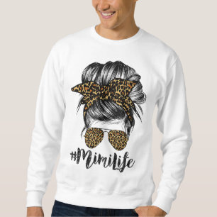 Sweatshirt Mimi Life Empreinte de léopard de lunettes de band