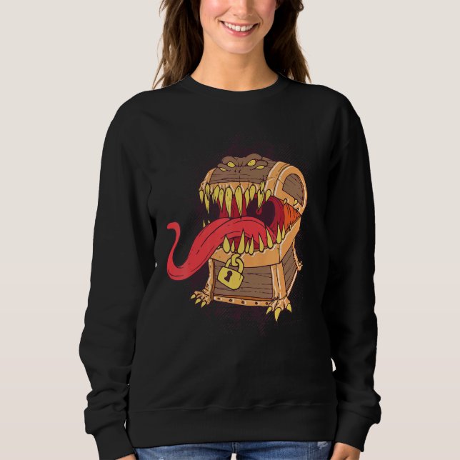 Sweatshirt Mimic Dice Chest D20 Trésor Tabletop Jeu Rpg G (Devant)