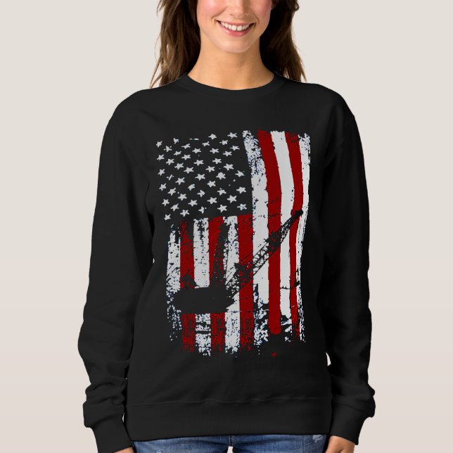 Sweatshirt Miners Patriotic American Flag Retro Men Women Min (Devant)