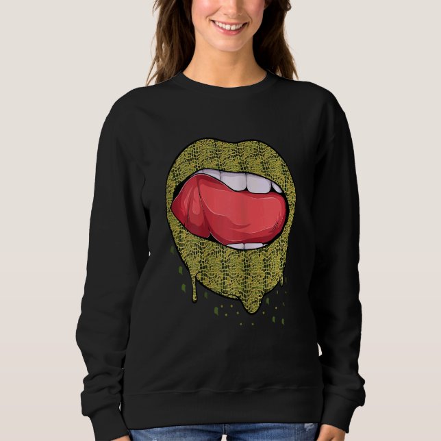 Sweatshirt Mini-Croco Lizard Bryophyte pour femmes Imprimer (Devant)